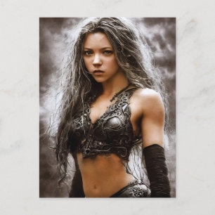 CUTE FANTASY WARRIOR GIRL POSTCARDS