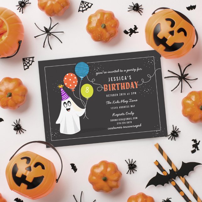 Cute Fantôme Halloween Anniversaire Invitation II (Créateur téléchargé)
