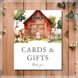 Cute Farm Animal Barn Card & Gift Sign