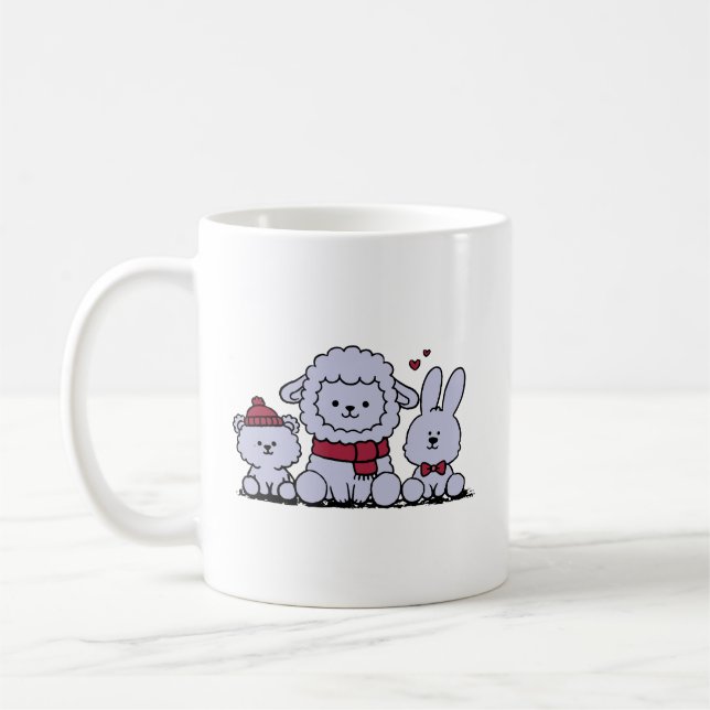 Cute Farm Animal Coffee Mug (Left)