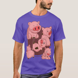 Cute Farm Animal Pig Lover Farmer Piglet Farming P T-Shirt