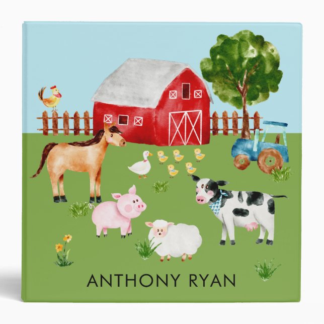 Cute Farm Animals Baby Photo Album Classeur (Devant)
