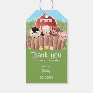 Cute Farm Animals Birthday Gift Tags
