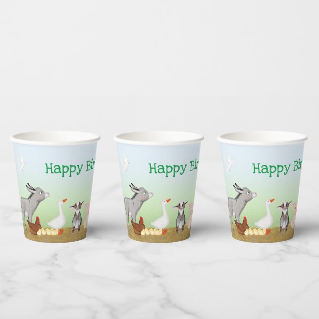 Cute farm animals birthday party paper cup (Multi)