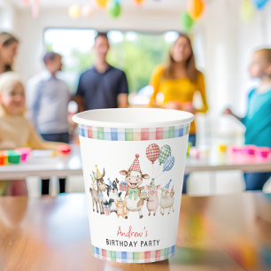 Cute Farm Animals Birthday Party Paper Cups