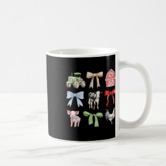 Cute Farm Animals Cow Pig Chicken Coquette Farmer  Coffee Mug