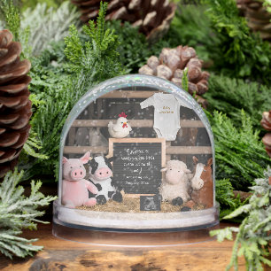 Cute Farm Animals Digital Pregnancy Announcement  Snowglobe