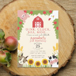 Cute Farm Animals Kids Birthday  Invitation<br><div class="desc">Celebrate with this Cute Farm Animals Kid's Birthday design. This design features a border of foliage and cute animals a cow, goat, pig and chicken. You can customize this further by clicking on the "PERSONALIZE" button. Matching Items in our shop for a complete party theme. For further questions please contact...</div>