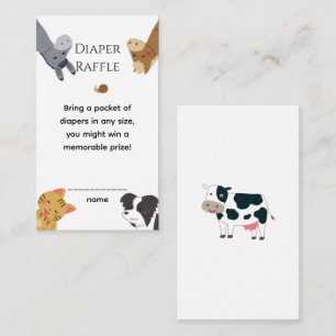 Cute Farm Animals Modern Watercolor Baby Shower Enclosure Card