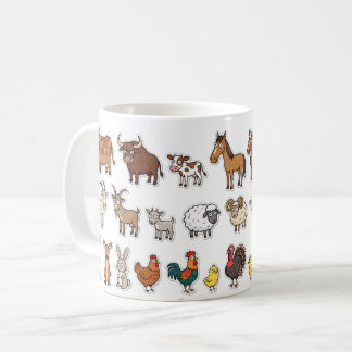 Cute Farm Animals Pattern Mug