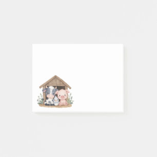 Cute Farm Animals Pig Cow Post-it Notes