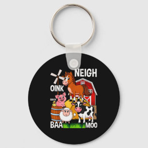 Cute Farm Animals With Sounds Keychain