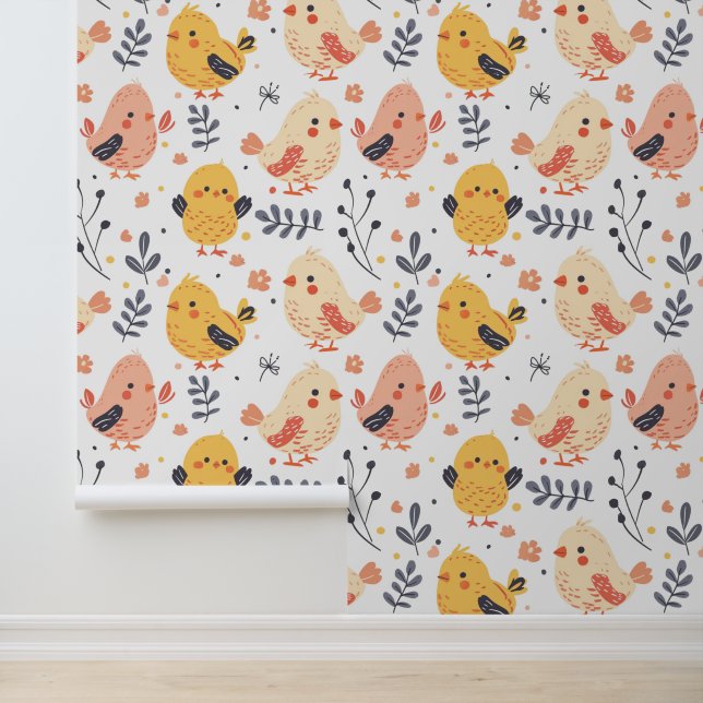 Cute Farm Baby Animals with Boho Florals #5 Wallpaper (Application)