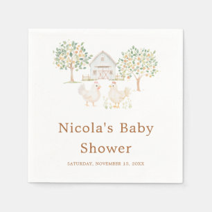 Cute Farm Barn Baby Shower  Napkin