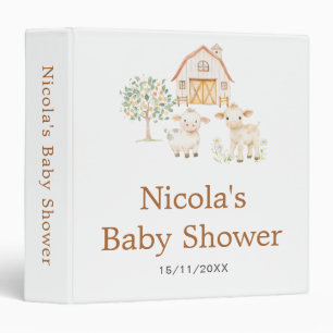 Cute Farm Barn Cows Baby Shower Photo Album Binder