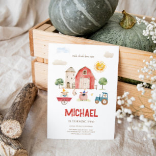 Cute Farm Birthday Invitation