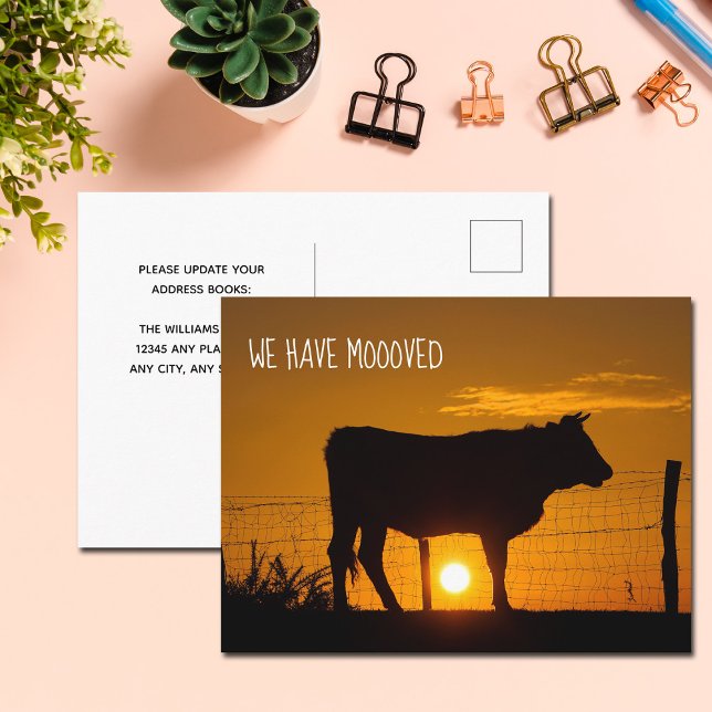 Cute Farm Change of Address We Have Mooved Moving Postcard (Creator Uploaded)