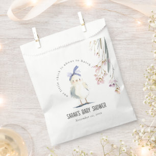 Cute Farm Chick Watercolor Floral Baby Shower Favour Bag