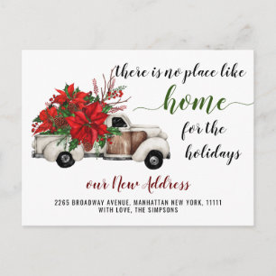 Cute Farm Christmas Truck Moving Announcement Postcard