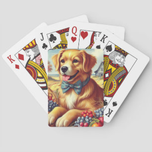 Cute Farm Dog Painting Playing Cards