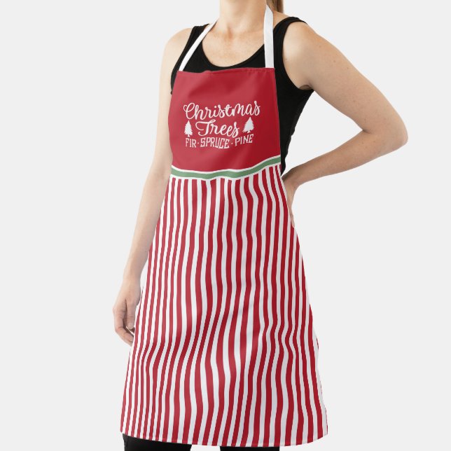 Cute Farm Fresh Christmas Trees Holiday Apron (Insitu)