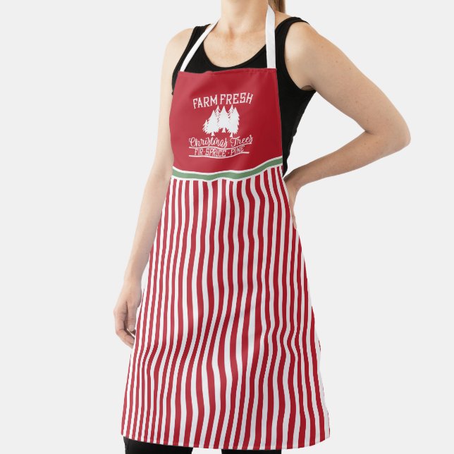 Cute Farm Fresh Christmas Trees Holiday Apron (Insitu)