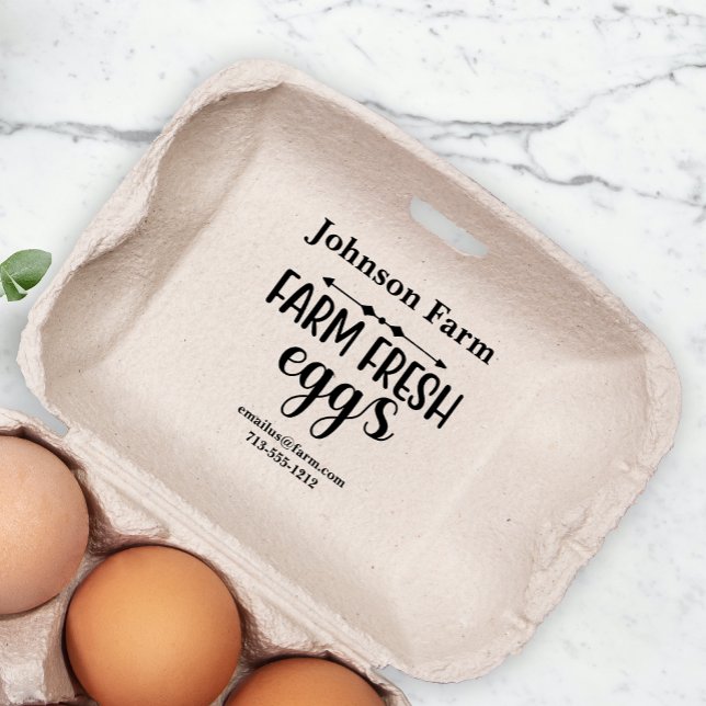 Cute Farm Fresh Eggs Carton Add Name Rubber Stamp (Creator Uploaded)