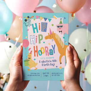Cute Farm Party Animal Birthday Invitation