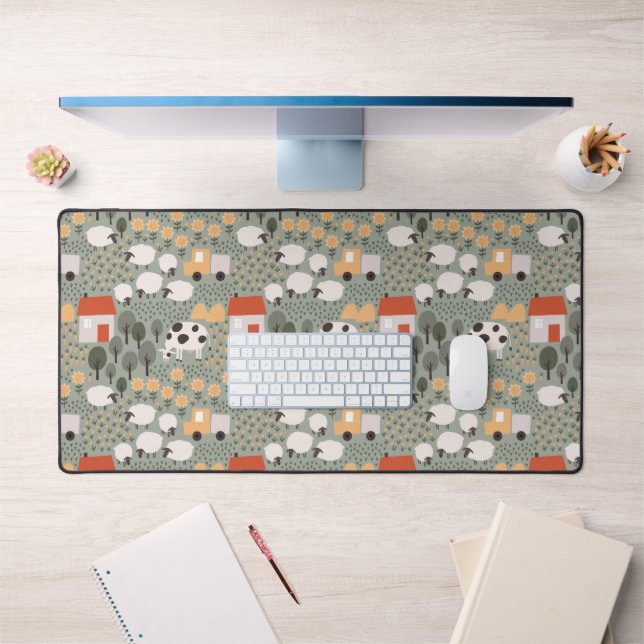 Cute Farm Scene Pattern Desk Mat (Office 1)