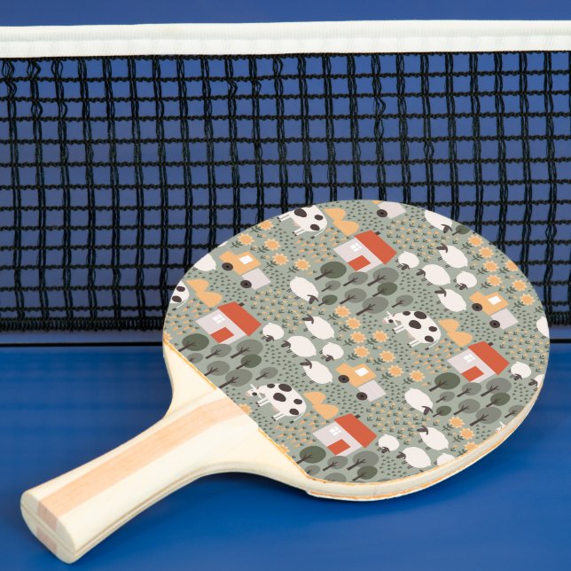 Cute Farm Scene Pattern Ping Pong Paddle (Insitu)