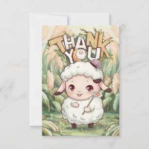 Cute Farm Sheep  Thank You Card