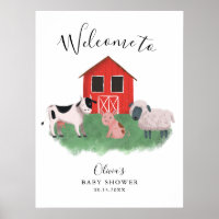 Cute Farm Theme Baby Shower Welcome Sign