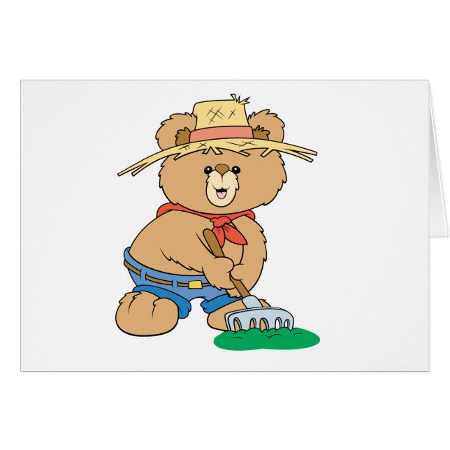 Cute Farmer Bear (Front Horizontal)