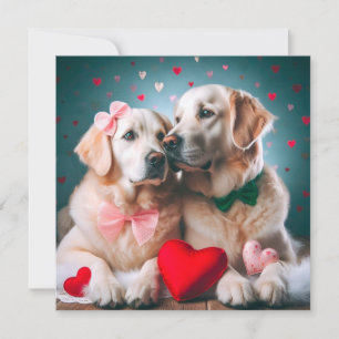 Cute farmer couple valentine's day holiday card