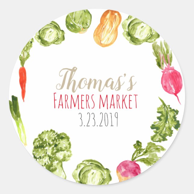 Cute farmers market birthday sticker (Front)