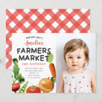 Cute Farmers Market Vegetable Birthday Party Photo