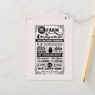 Cute Farmhouse welcome add guest message Postcard 