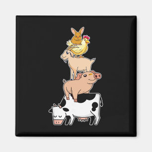 Cute Farming Animals - Vegan - Vegetarian - Be Kin Magnet