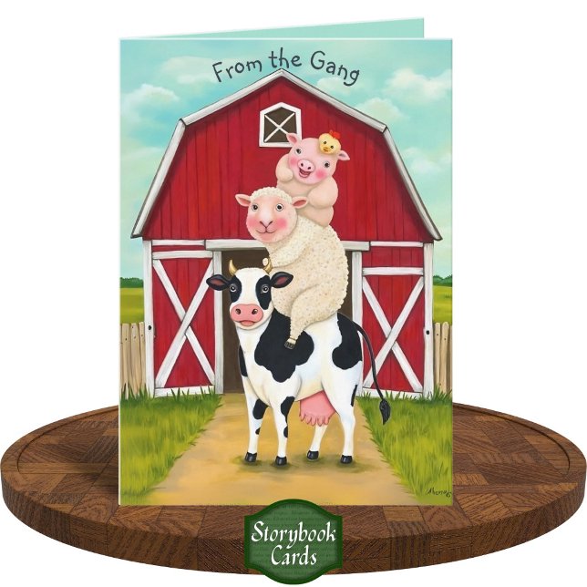 Cute Farmyard Animals Stack Missing You Get Well Card (Creator Uploaded)