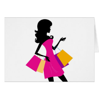Cute fashion girl silhouette / black, pink