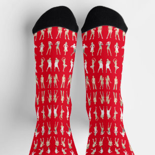 Cute fashion silhouette girls patterns socks