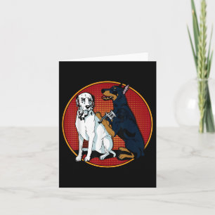 Cute Fashionable Doberman Tattooing Dalmatian Dog  Card