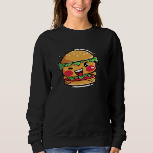 Cute Fast Food Graphic Black Pullover