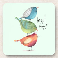 Cute Fat Birds Standing on Each Other