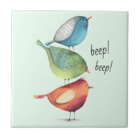 Cute Fat Birds Standing on Each Other