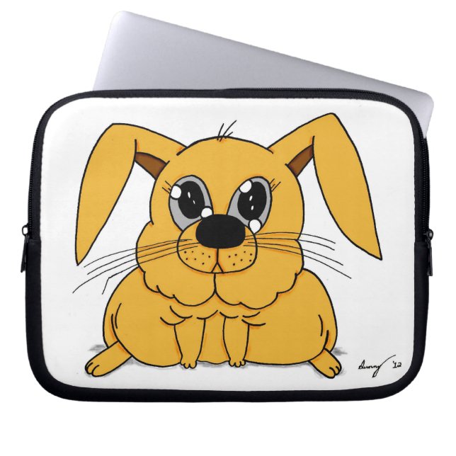 Cute Fat Bunny Laptop Sleeve (Front)