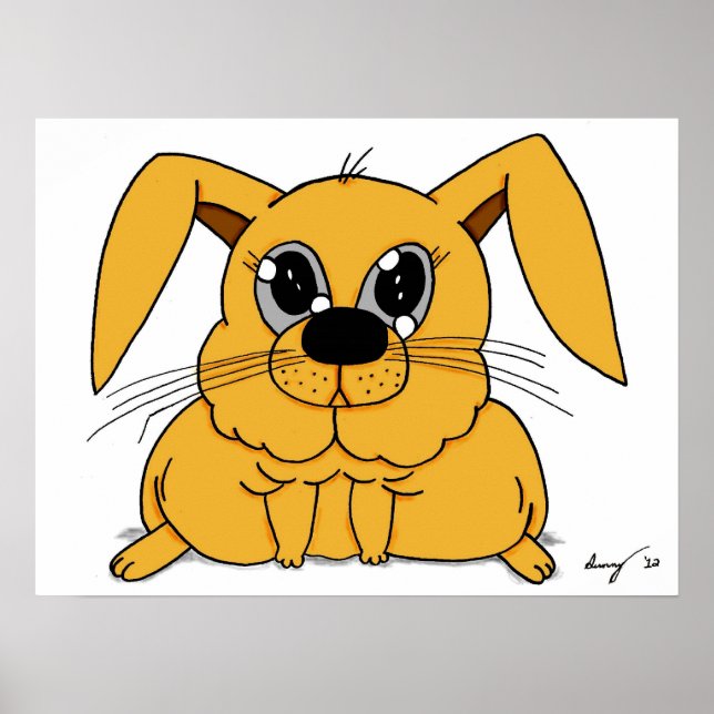 Cute Fat Bunny Poster (Front)