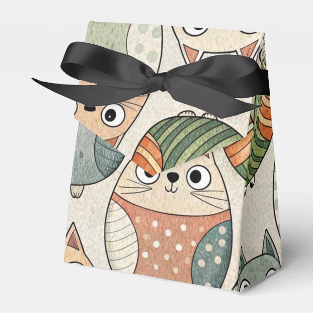 Cute Fat Cat Favor Box (Front Side)