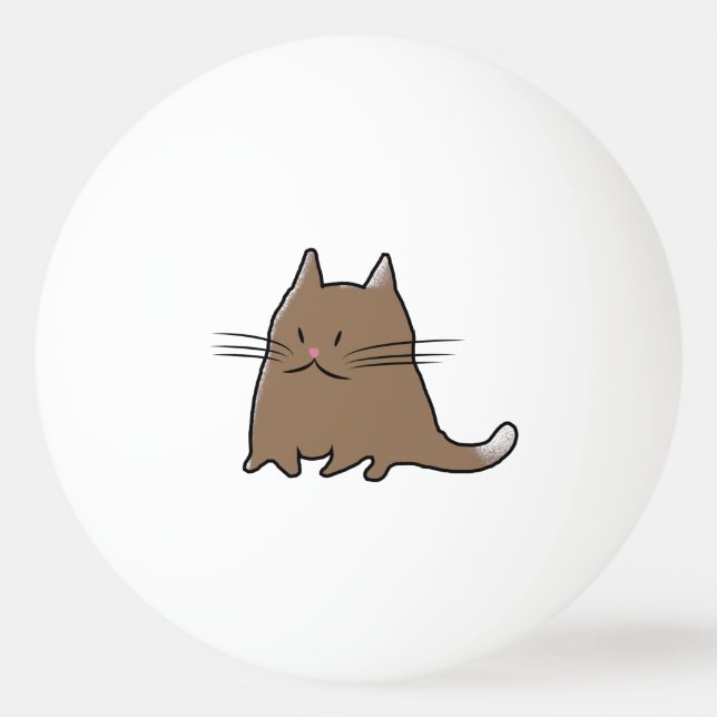 Cute Fat Cat Ping Pong Ball (Front)