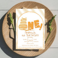 Cute Fat Orange Cat 1st Birthday
